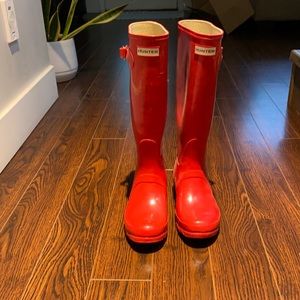 Auth red Hunter tall boots
